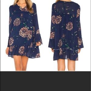 Knot Sisters Langley Navy and floral print dress